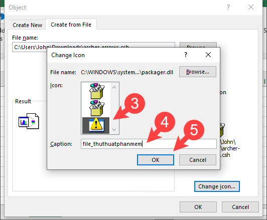 Hướng dẫn cách đính kèm file vào Excel - 9