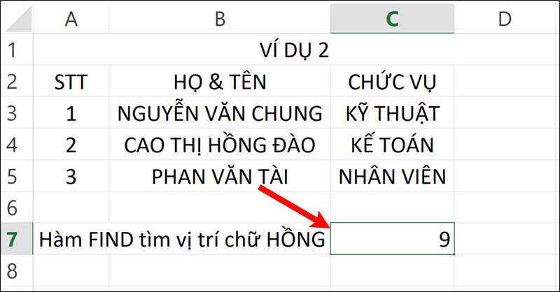 Hướng dẫn sử dụng hàm FIND trong Excel - 4